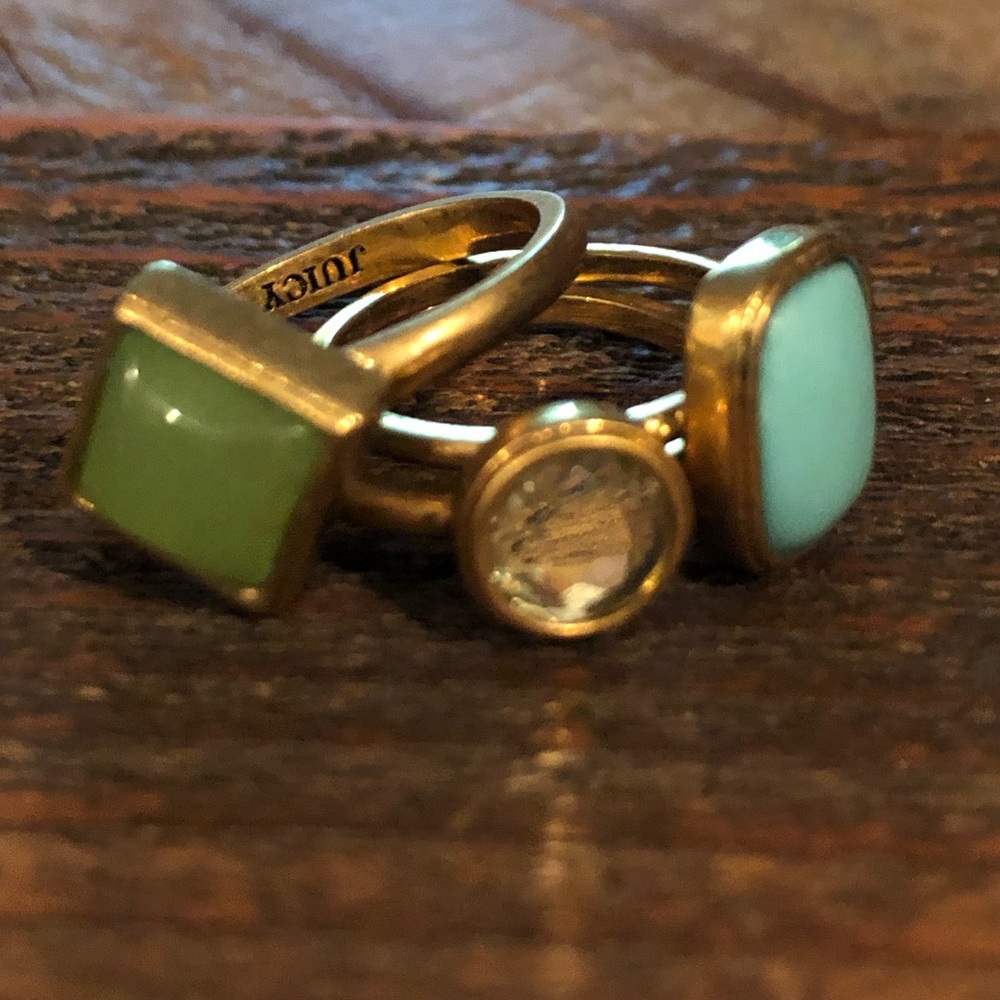 Juicy Couture. semi precious ring trio.